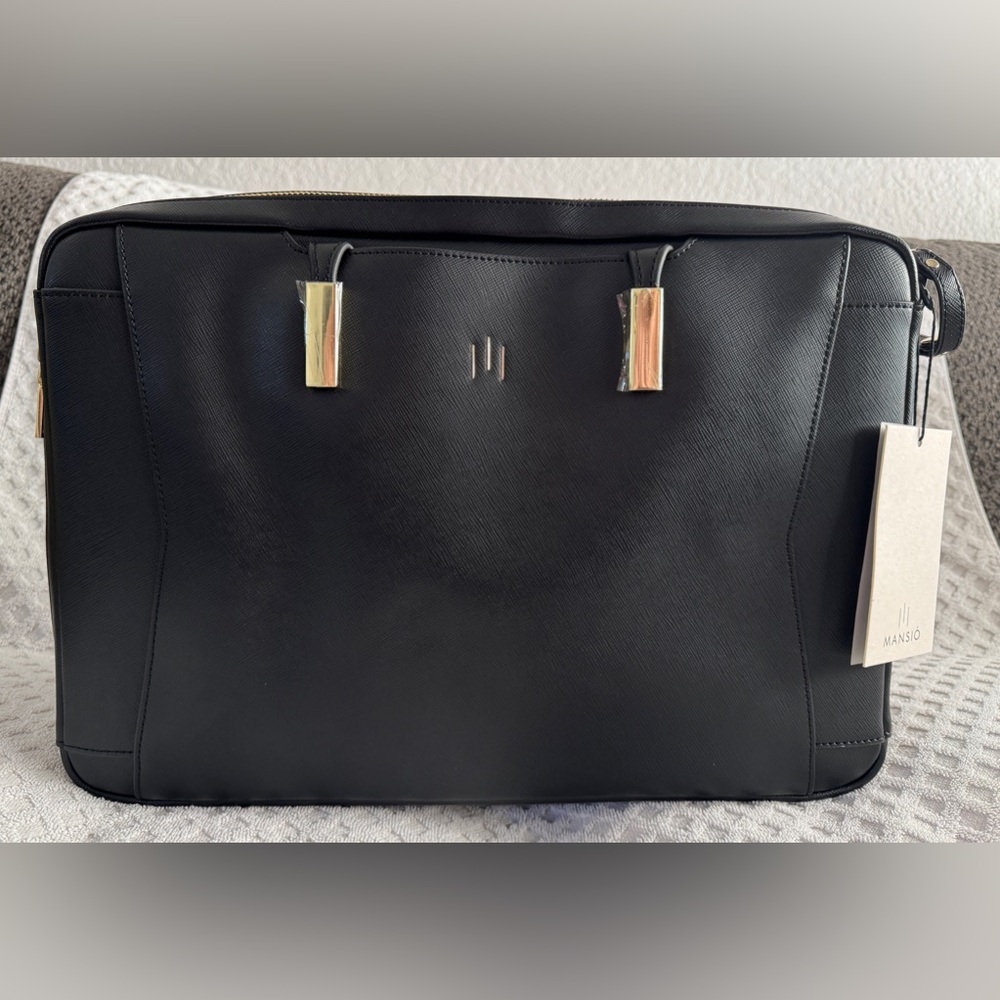 🆕 La Mansio One Half-Pack Modular Travel Bag Black Saffiano Leather Retail $567